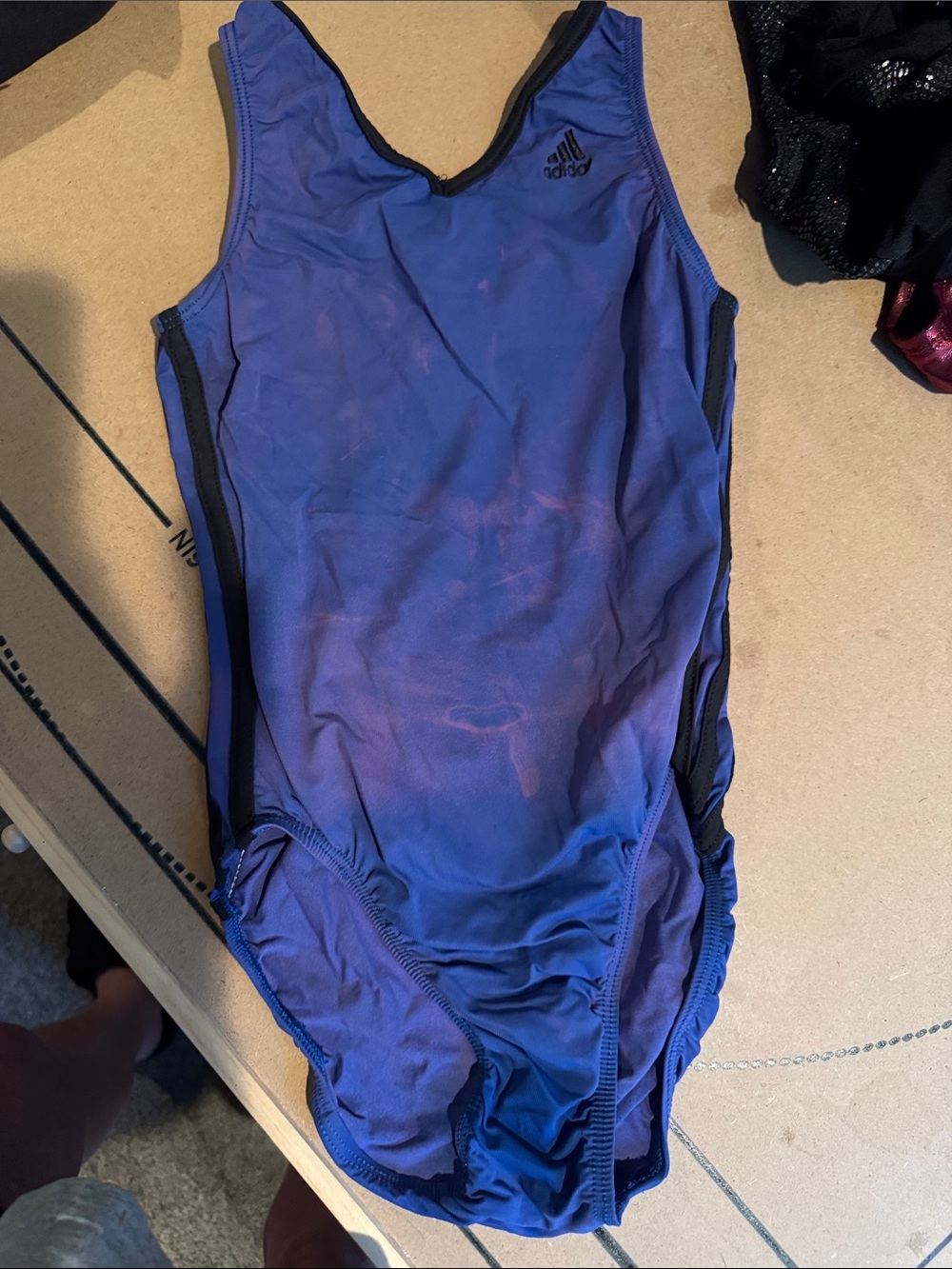adidas Girls Purple-Blue One-Piece Swimsuit